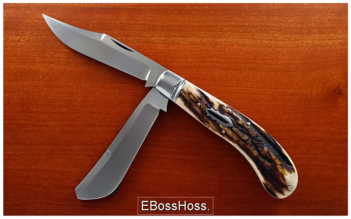 Tony Bose 4 3/4-inch Stag Saddlehorn Trapper