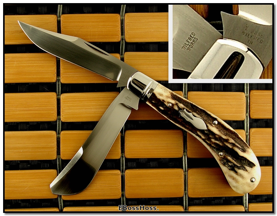 Tony Bose 3 7/8-inch 2-Blade Saddlehorn Trapper - Stag