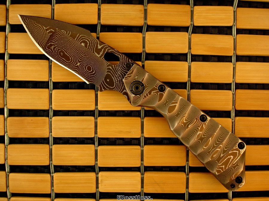 Mick Strider Custom MSC All-Damascus XL SnG - Shark-Fin Dagger