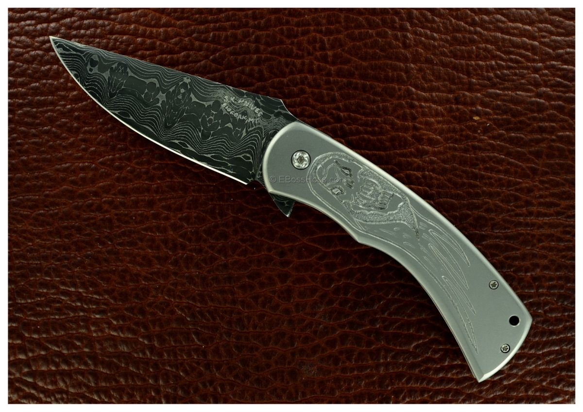 SK Knives (Steve Kelly) Custom Carved Spectre Framelock Flipper