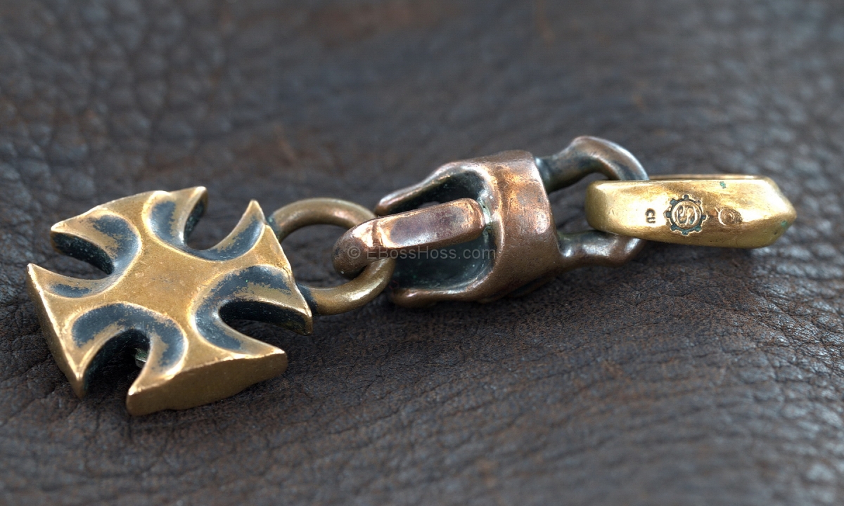  Starlingear Copper Kami and Maltese Cross Key Chain Tag