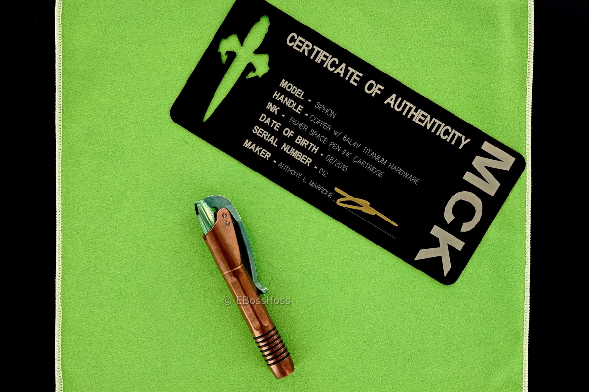 Tony Marfione (Microtech) Copper Siphon II Retractable Pen - S/N #012