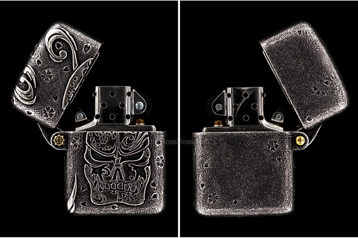 Starlingear Custom Cast Sterling-Silver Sakura Zippo Lighter