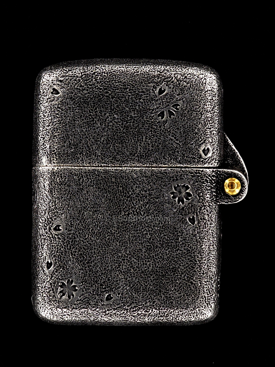 Starlingear Custom Cast Sterling-Silver Sakura Zippo Lighter