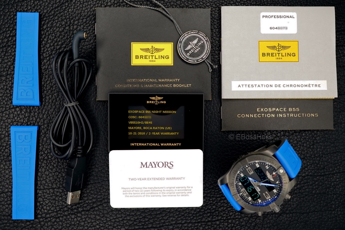 Breitling Exospace B55 Connected with addl. New OEM Strap