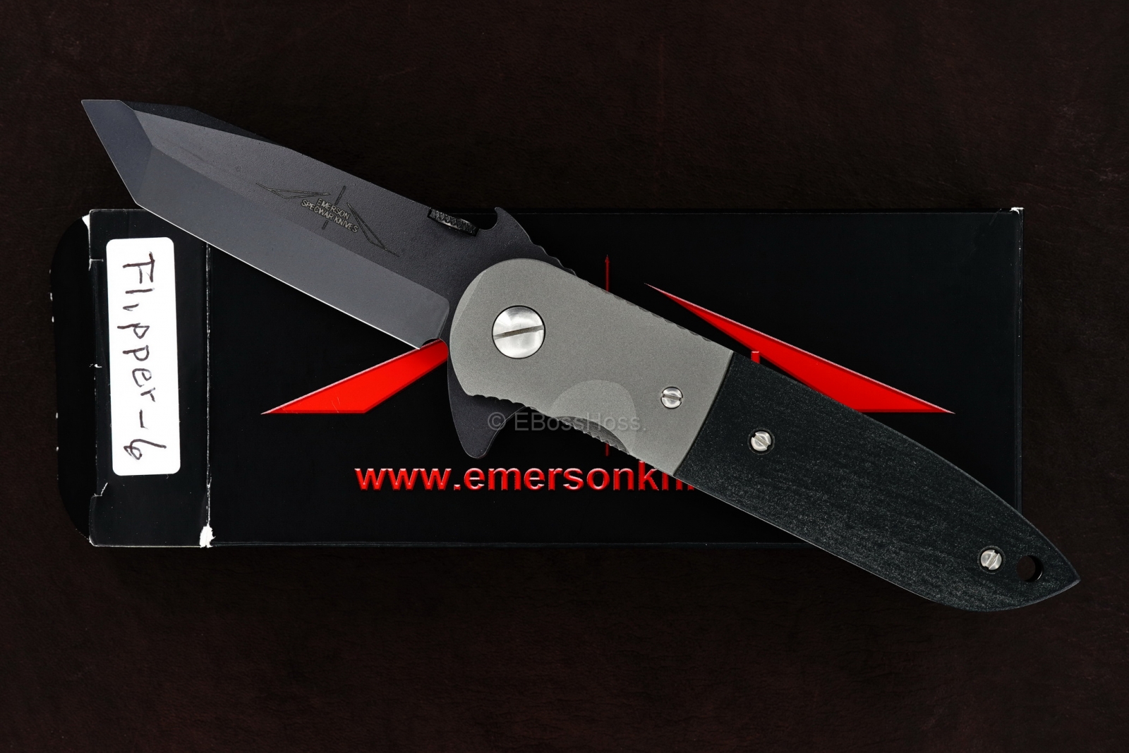 Ernie Emerson Custom Black CQC-6 Flipper