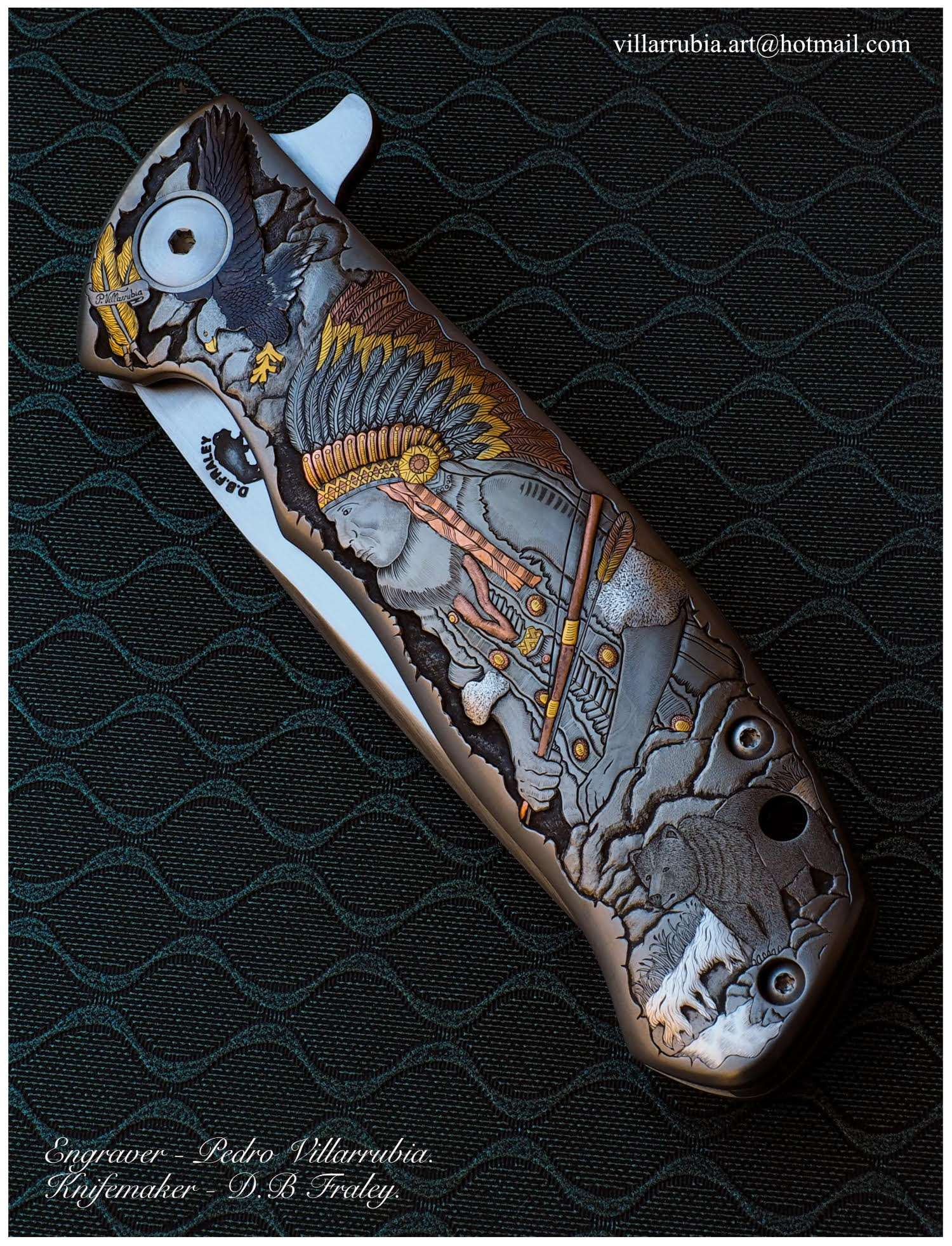 D.B. Fraley Custom Torrent Flipper - Masterfully engraved by Pedro Villarrubia
