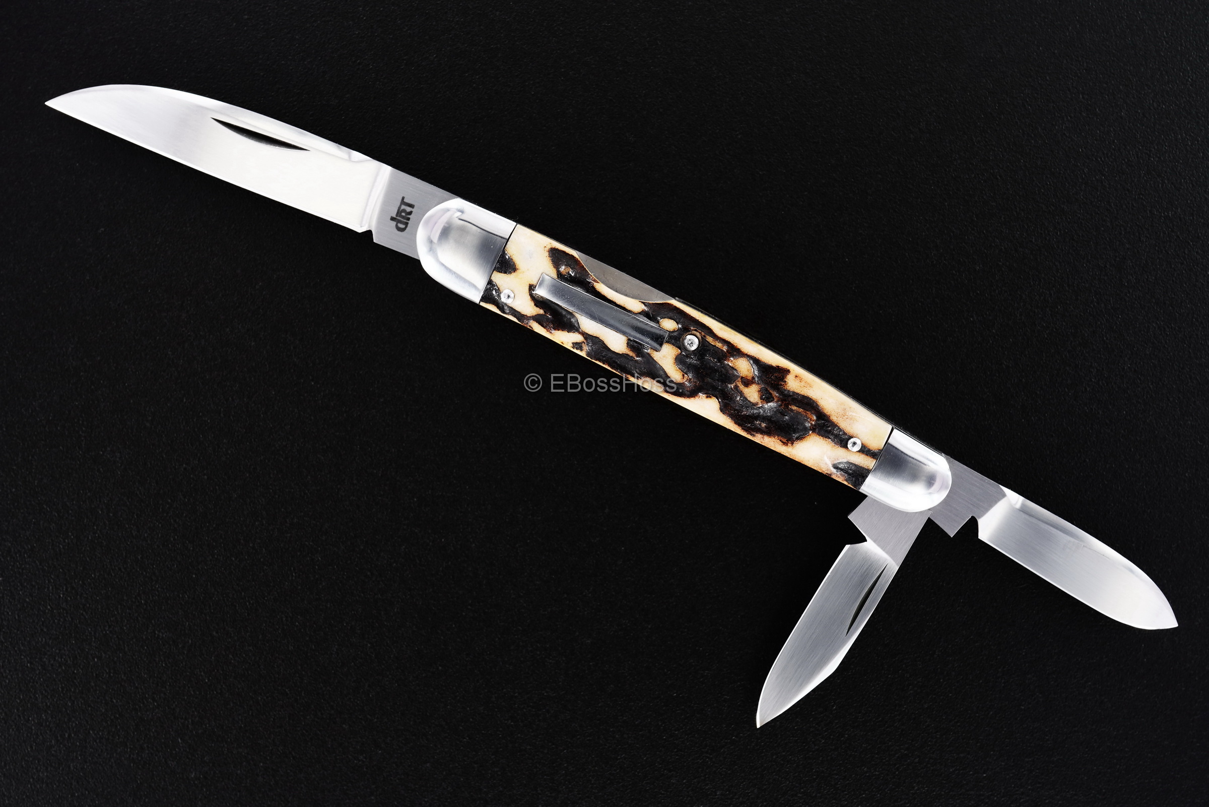  Dr T Knives / David Taber Custom Stag Lockback Whittler