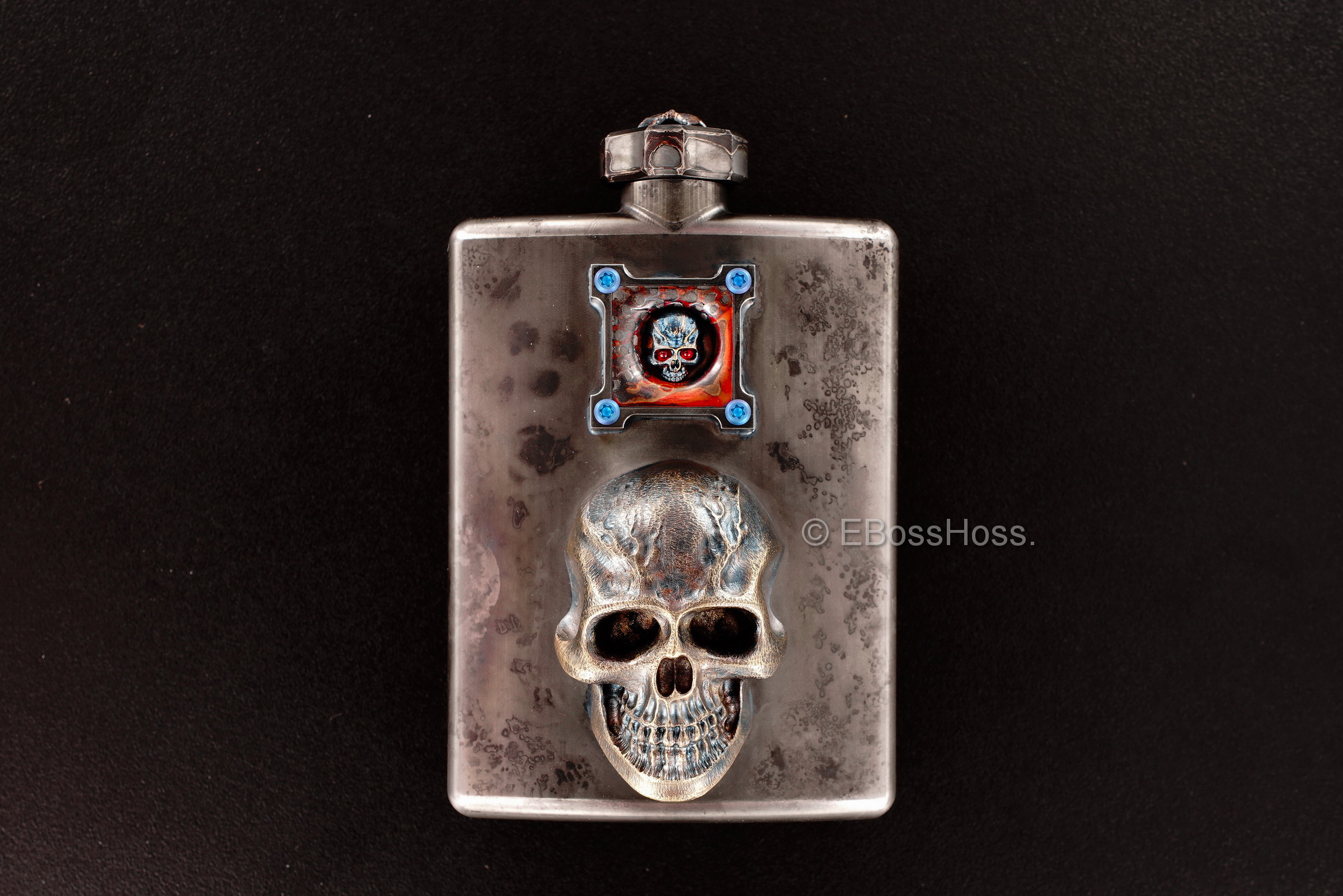 Steel Flame Custom Deluxe Sledge Flask with Dip Stick by Derrick Obatake