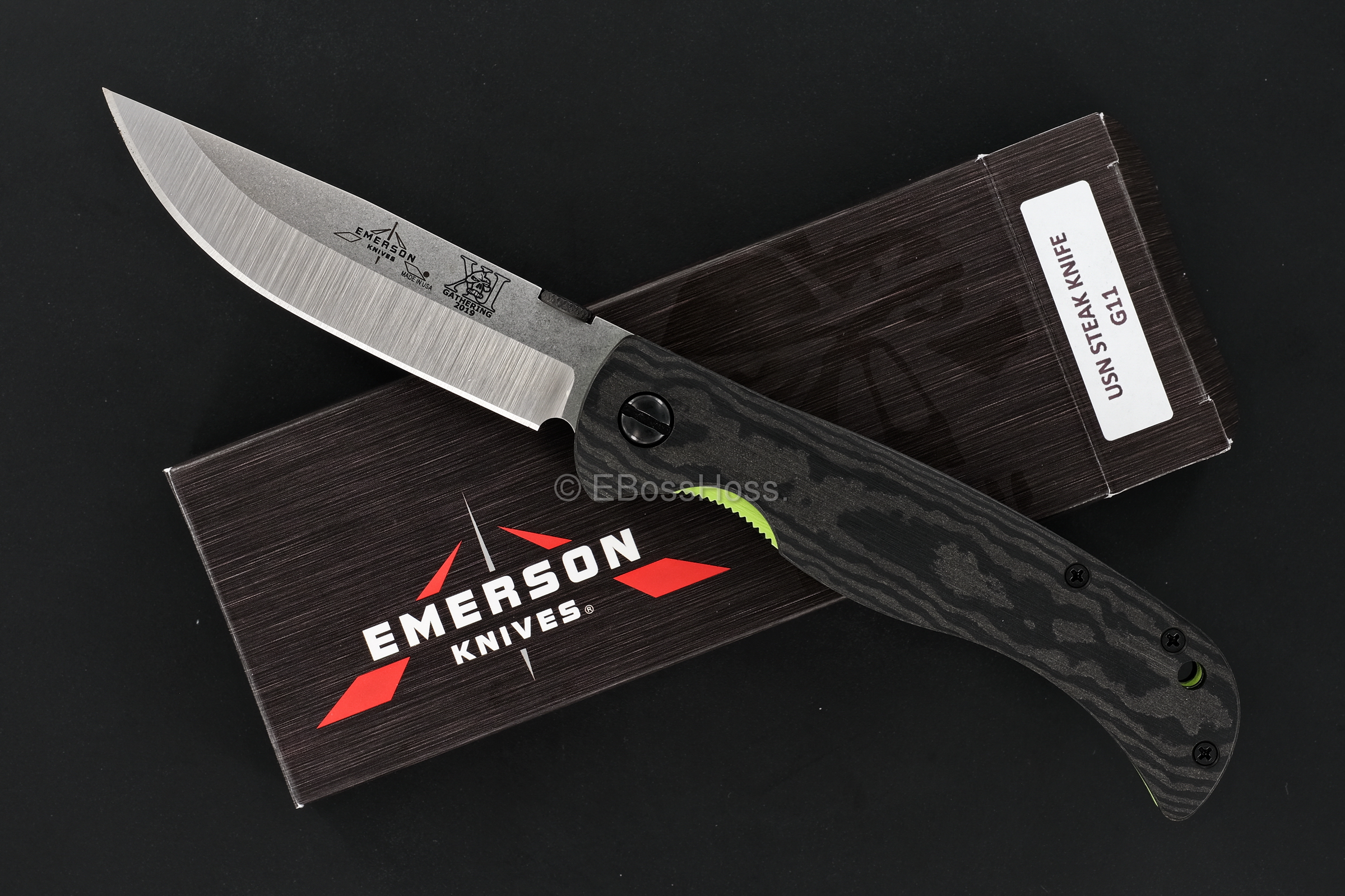Ernie Emerson Hand-ground USN Folding Steak Knife - Richlite Handles