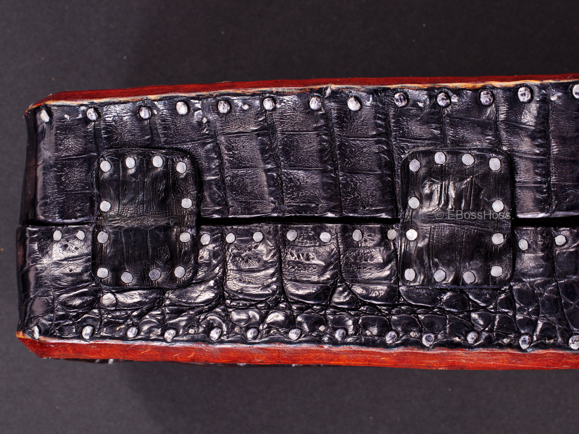 Starlingear Hand-made Alligator Coffin Box with Gator Hinges by Greg Everett, Leathersmith