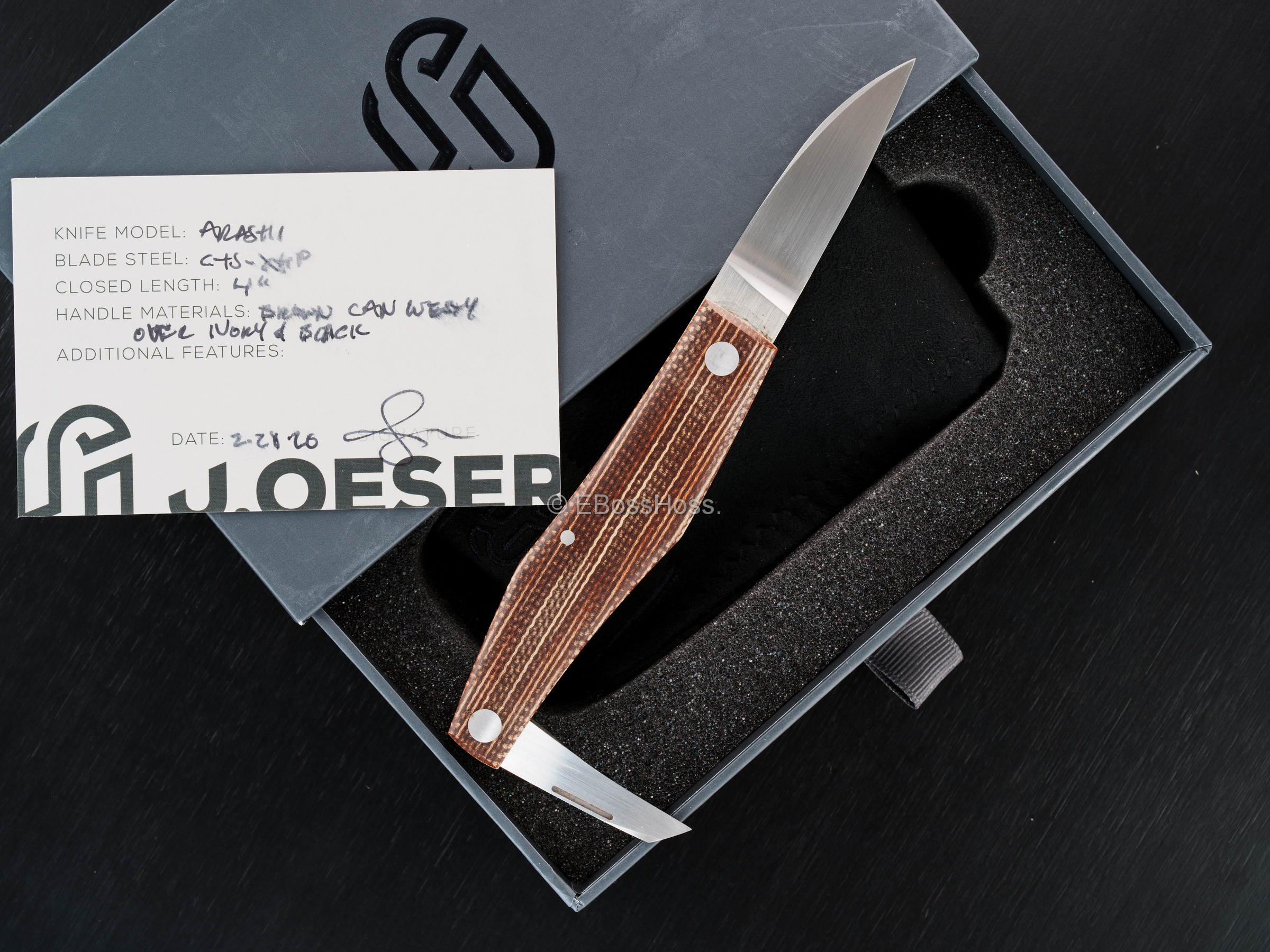 Jared Oeser Custom Arashi 2-Blade Slip Joint Knife