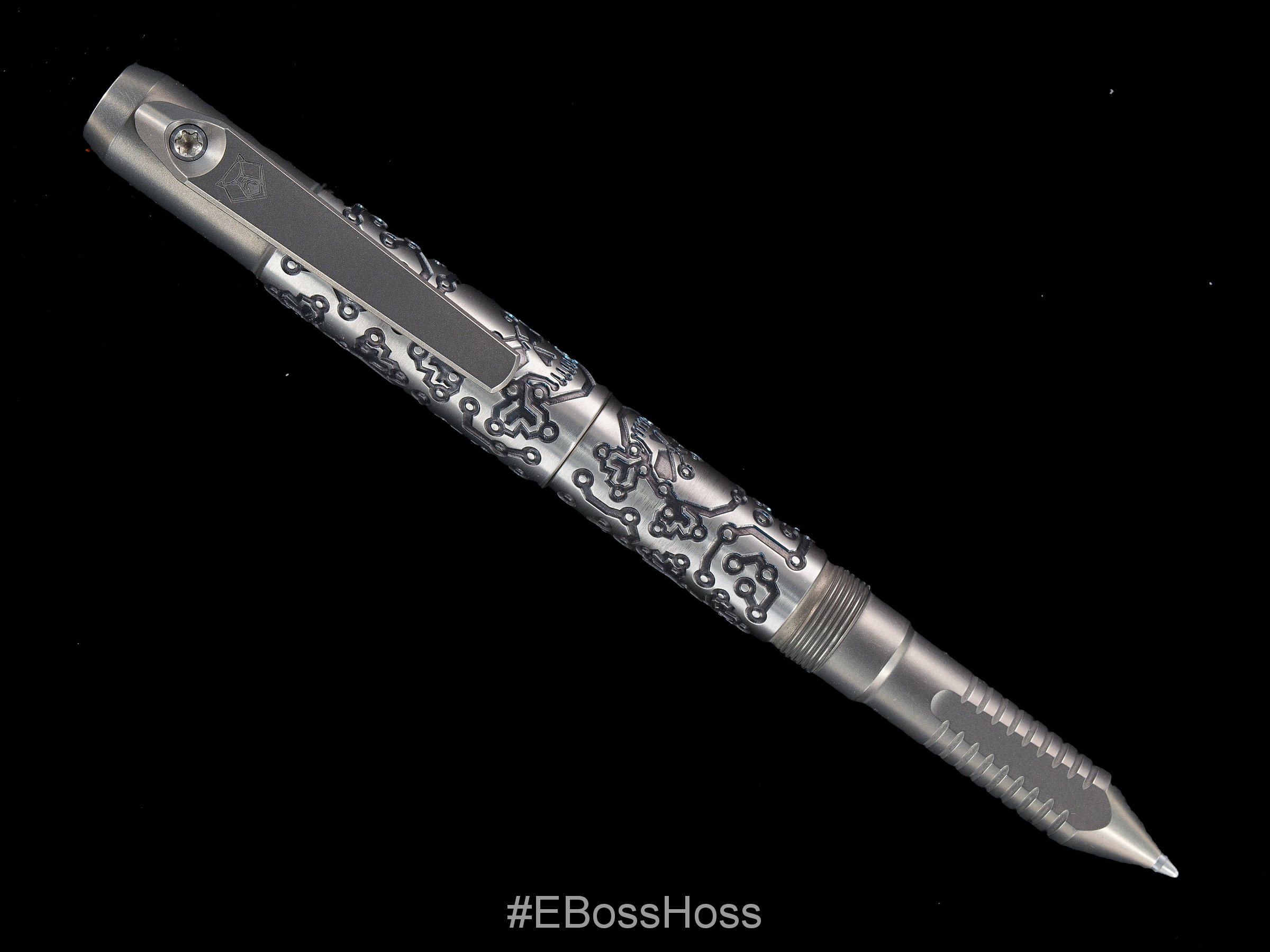 Shirogorov Knives &quot;Tech Pirate&quot; Ti2 Design Titanium Tool Pen - Laser Deep Engraved by Mike Bond