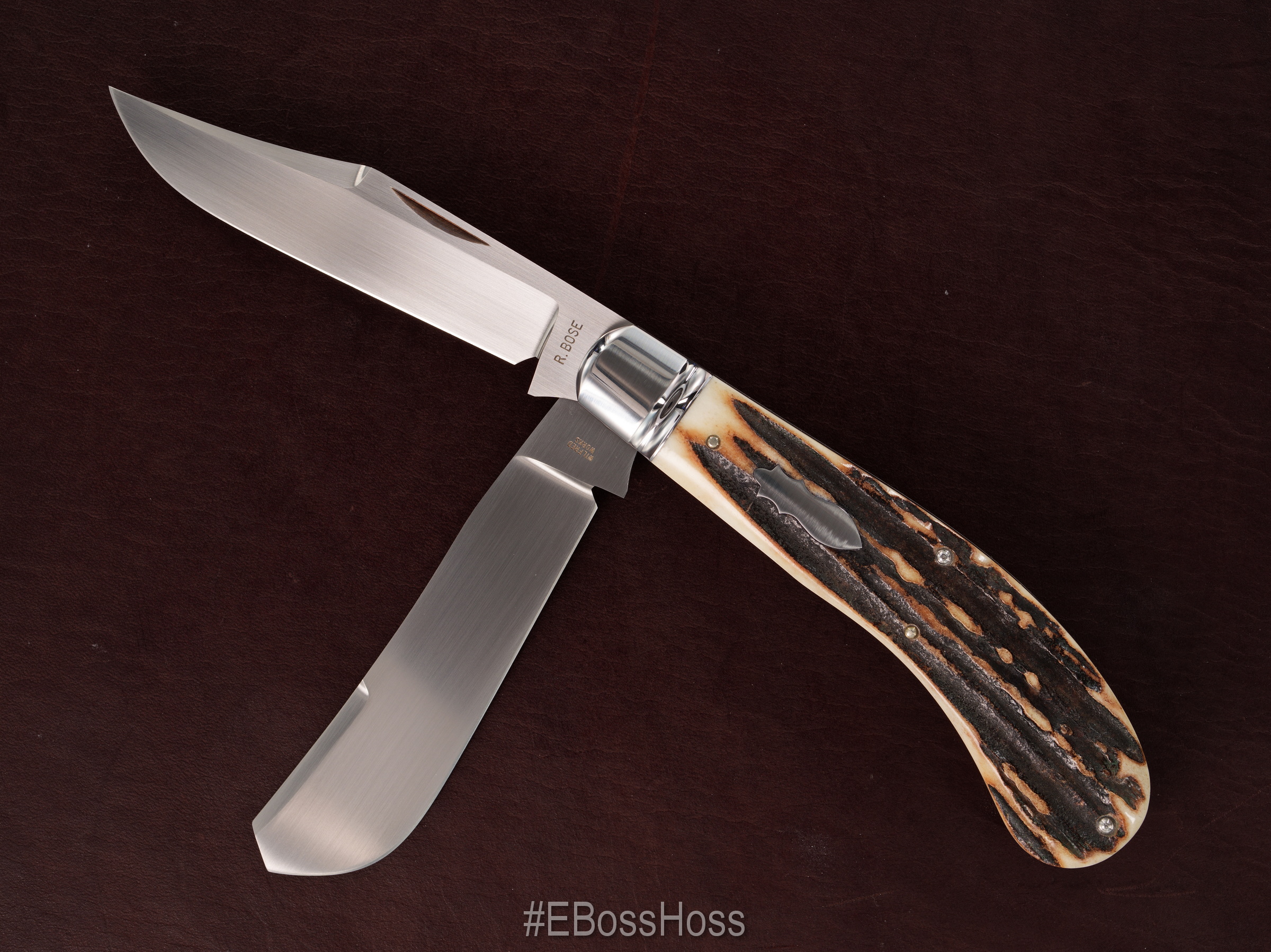 Reese Bose Custom Stag 4 3/4&quot; Stag Saddlehorn Trapper