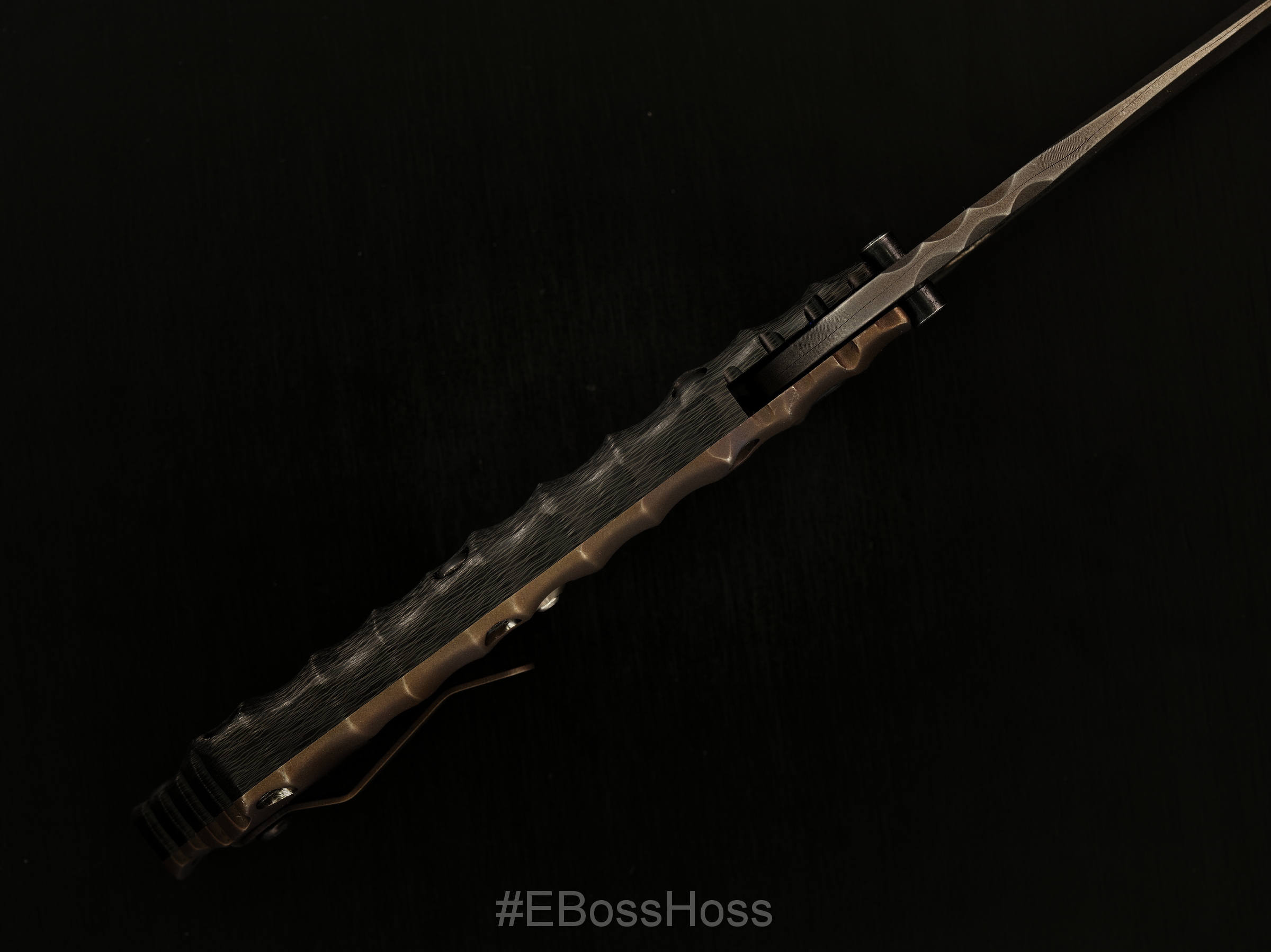 Mick Strider Custom (MSC) Damascus 'Big Belly' XL - Carbon Fiber