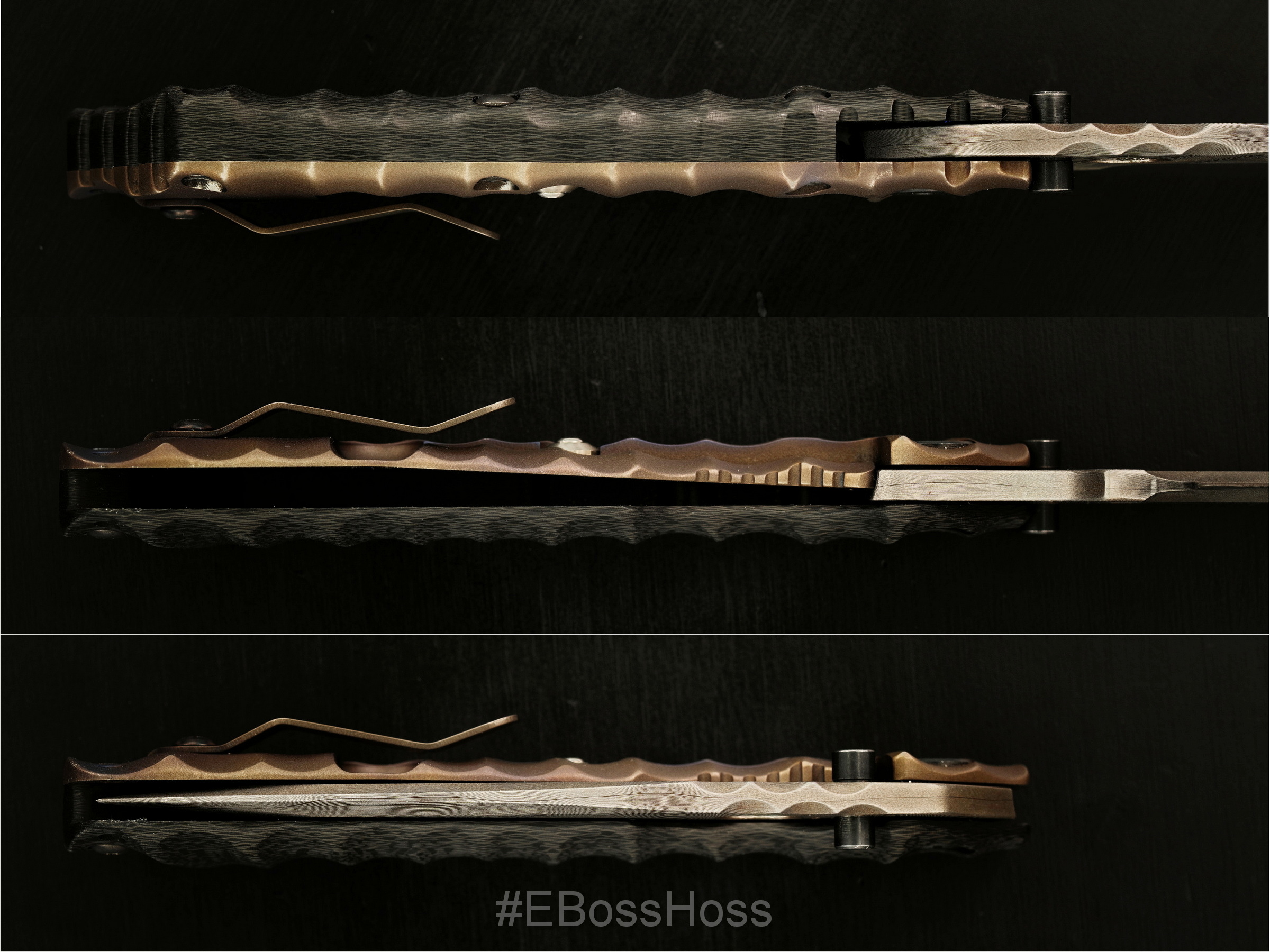 Mick Strider Custom (MSC) Damascus 'Big Belly' XL - Carbon Fiber