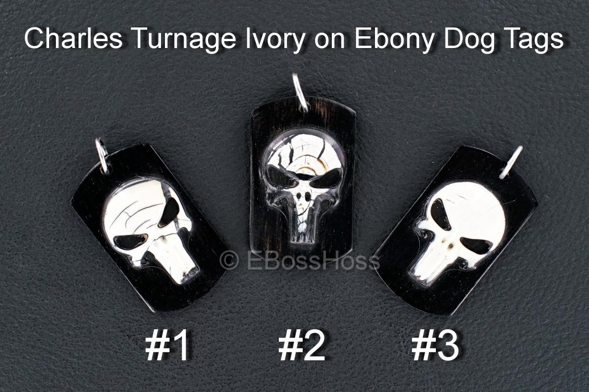 Charles Turnage 3-D Ivory on Ebony Custom Dog Tags